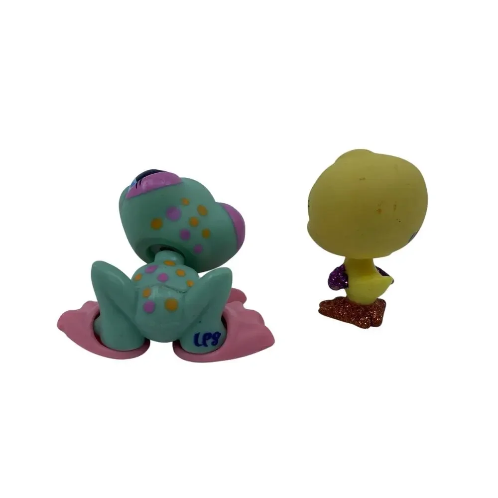 Littlest Pet Shop LPS #2356 #2357 Glitter Duck & Spotted Frog Pretty Pairs